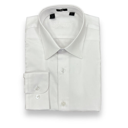 Ragazzo Boys Slim Fit White Diagonal Cotton Shirt_ SEAN1214W - NorthBoys