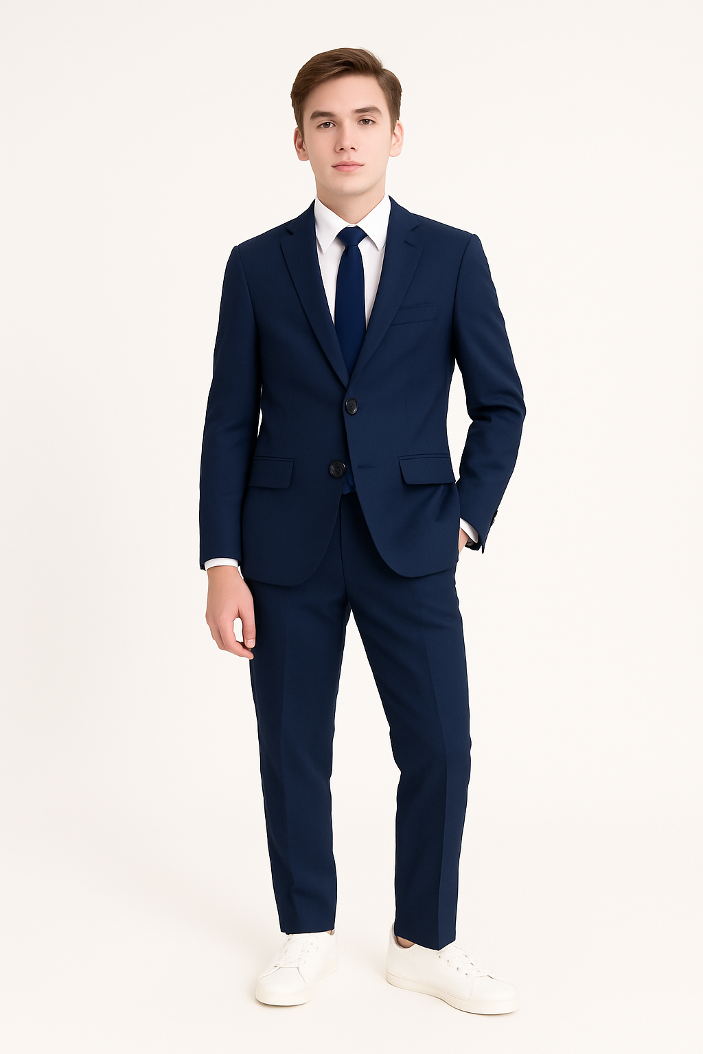 Ralph Lauren Boys Fine Tailoring Navy Wool Twill Suit-NorthBoys