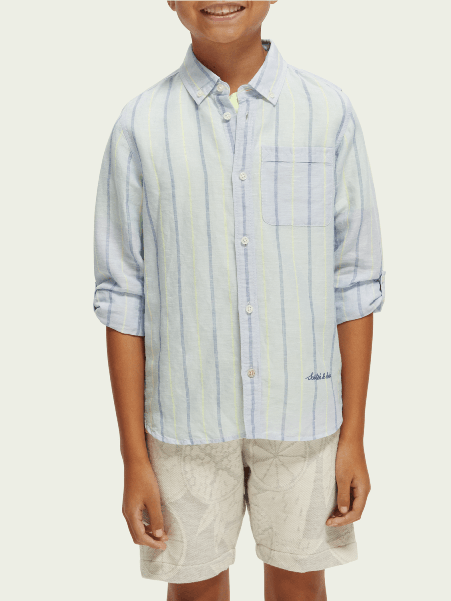 Scotch & Soda Boys L/S Linen Shirt _Blue 170514 - 5233 - NorthBoys