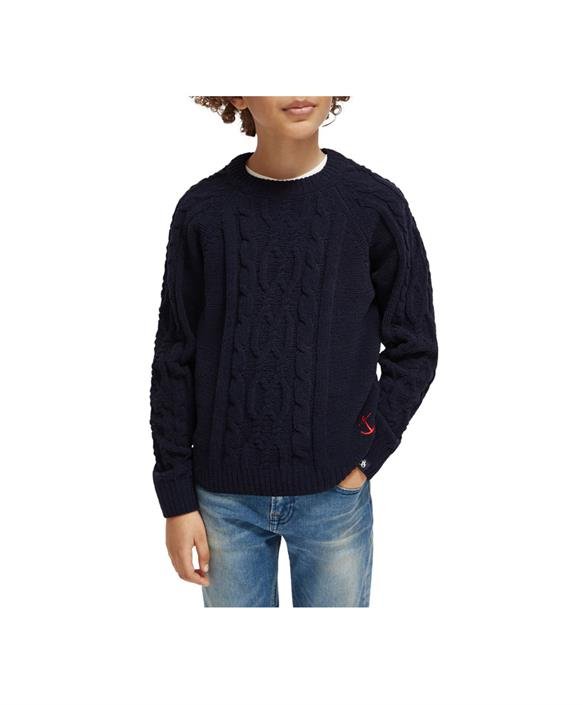 Scotch & Soda Boys Navy Cable Knit_173593 - 0002 - NorthBoys