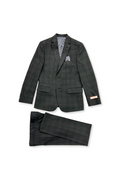 Tallia Boys Skinny Charcoal Plaid Suit-NorthBoys