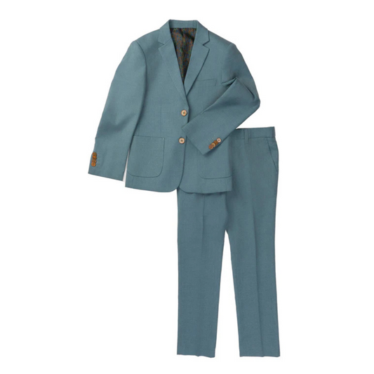 Isaac Mizrahi teal suit