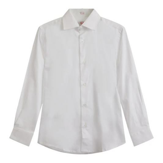 Leo and Zachary white 4 way stretch shirt