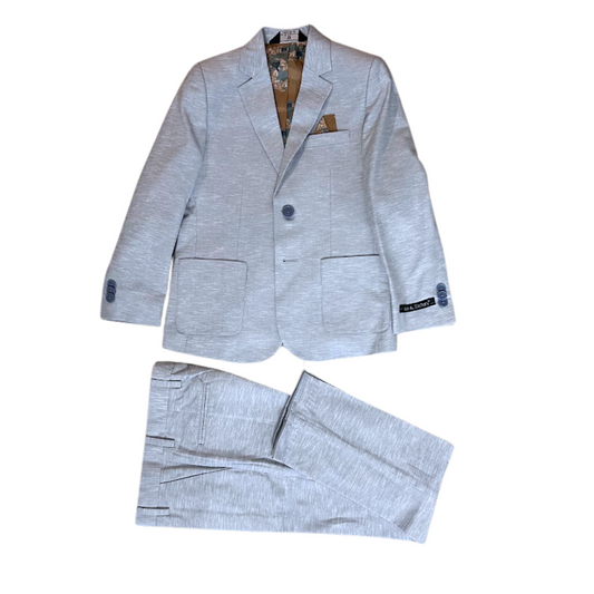 Leo & Zachary Boys Slim Chambray Blue Stretch Suit_ BLZ5870/LZ5870