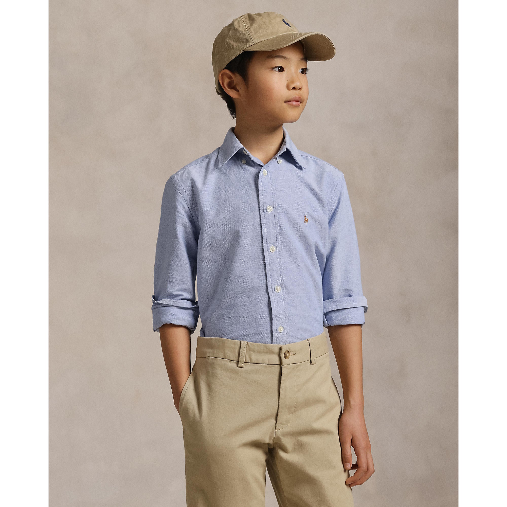 Polo Ralph Lauren Boys Long Sleeve Blue Oxford Shirt