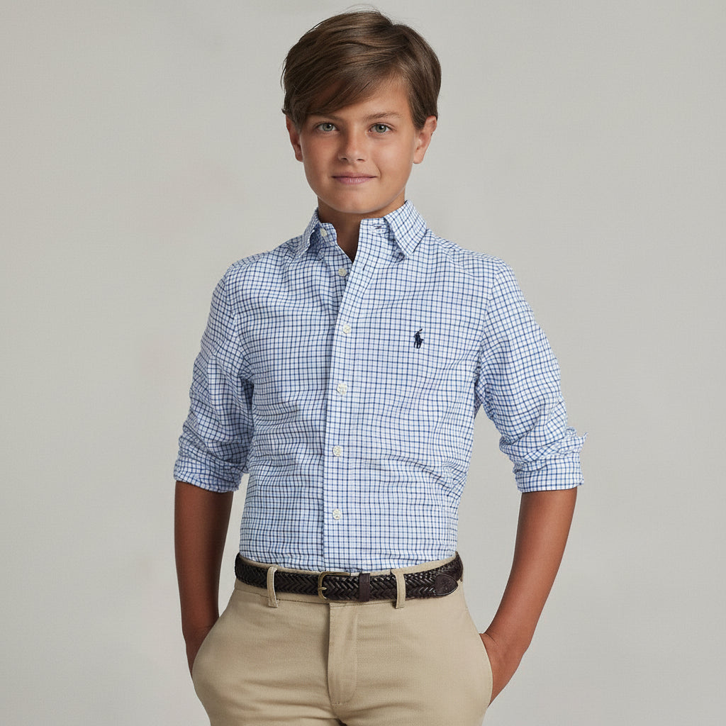 Ralph Lauren Boys Tattersall Cotton Poplin Shirt