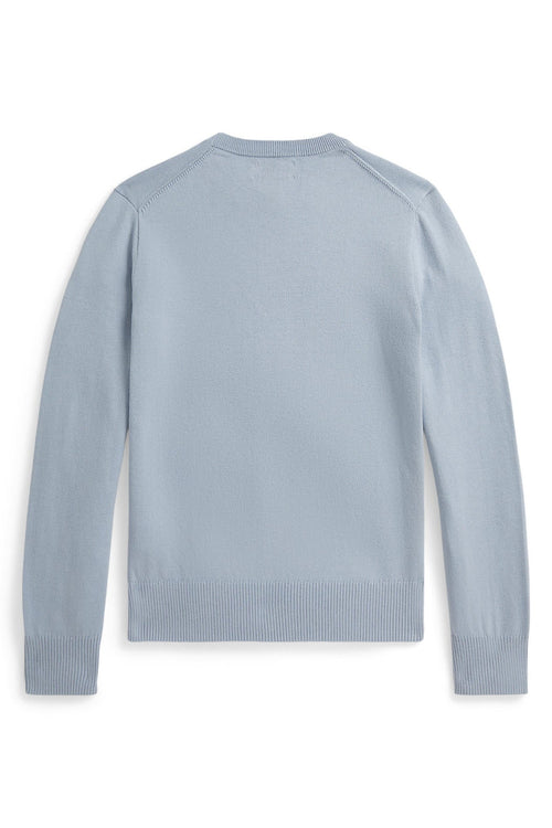 Polo Ralph Lauren Boys Fine Cotton Pale Blue Crewneck Sweater
