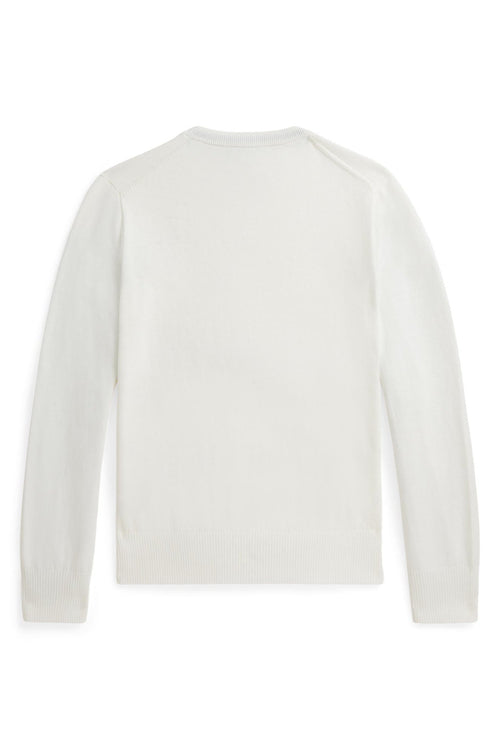 Polo Ralph Lauren Boys Fine Cotton White Crewneck Sweater