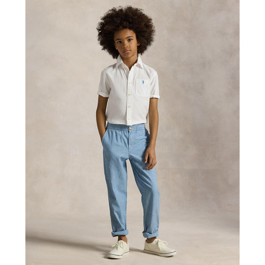 Ralph Lauren Boys Short Sleeve Seersucker Shirt