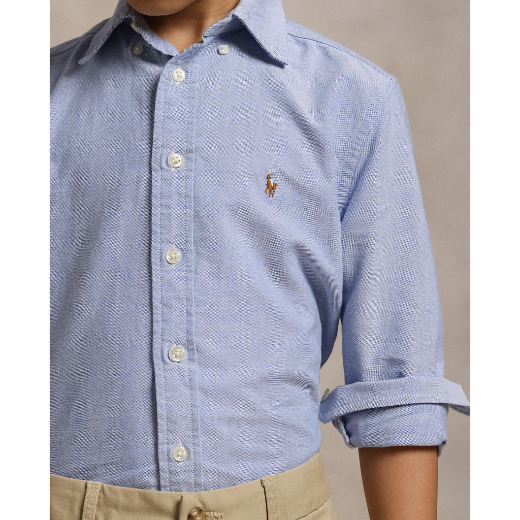 Polo Ralph Lauren Boys Long Sleeve Blue Oxford Shirt