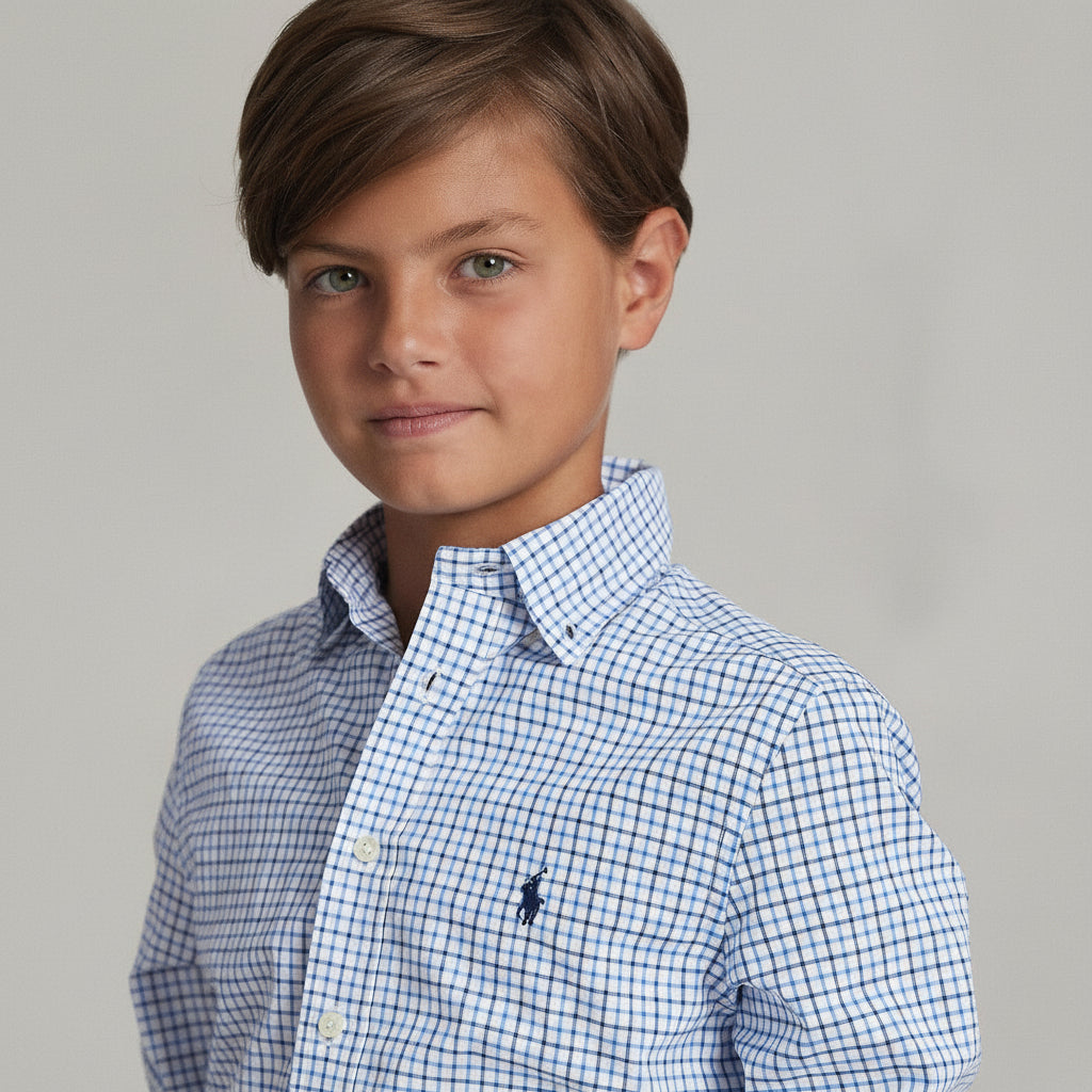 Ralph Lauren Boys Tattersall Cotton Poplin Shirt