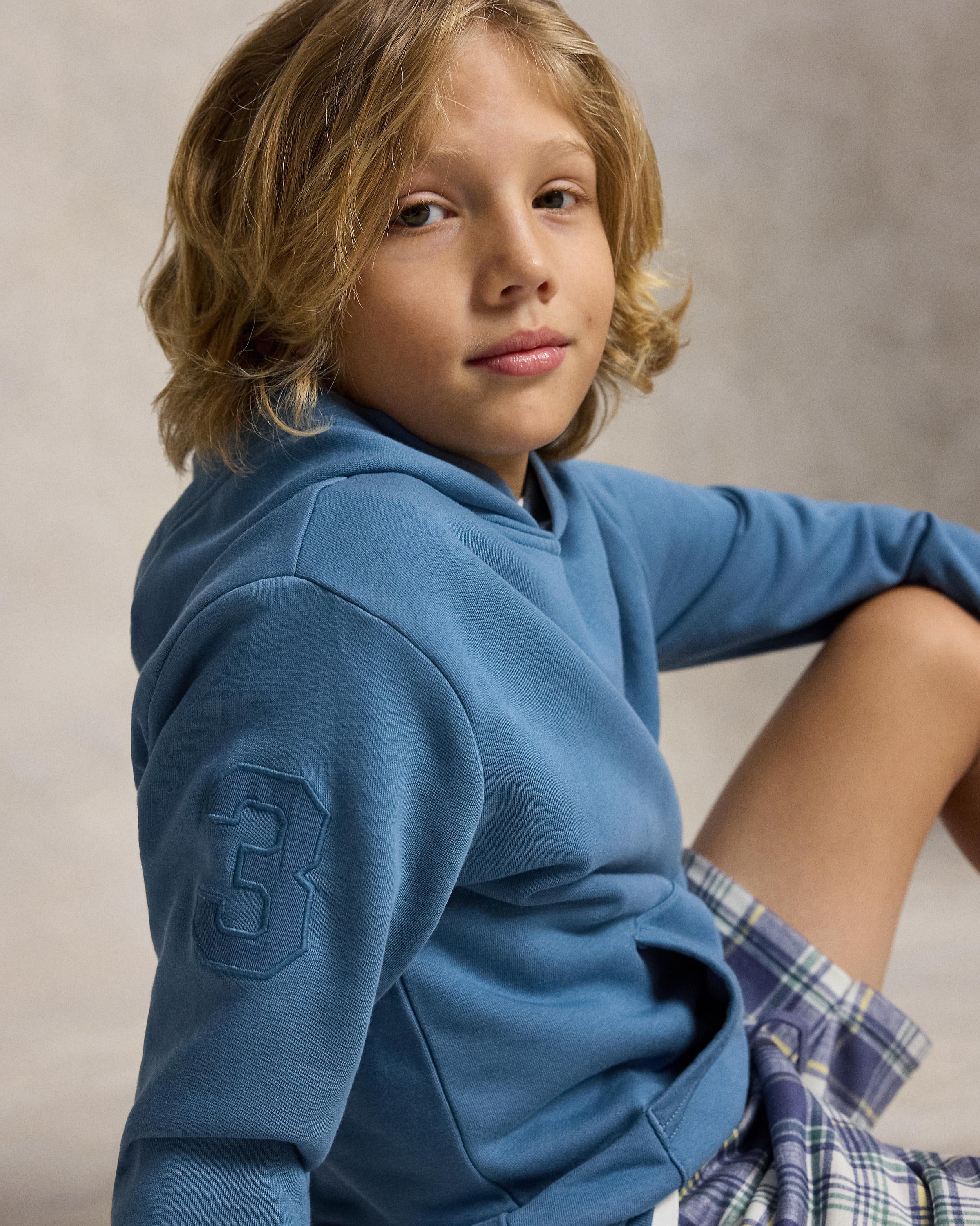 Polo Ralph Lauren Boys French Terry Light Blue Hoodie