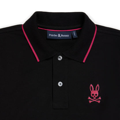 Psycho Bunny Kids Sacramento Pique Black Polo