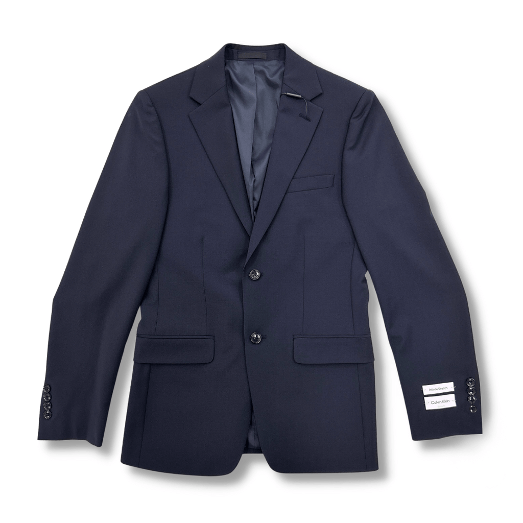 Calvin Klein Mens Skinny Fit Navy Wool Stretch Suit (Jacket & Pant) - NorthBoys