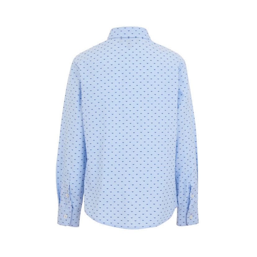 Emporio Armani Boys Blue Pattern Dress Shirt_ 3D4C09 - 4N89Z - F742 - NorthBoys