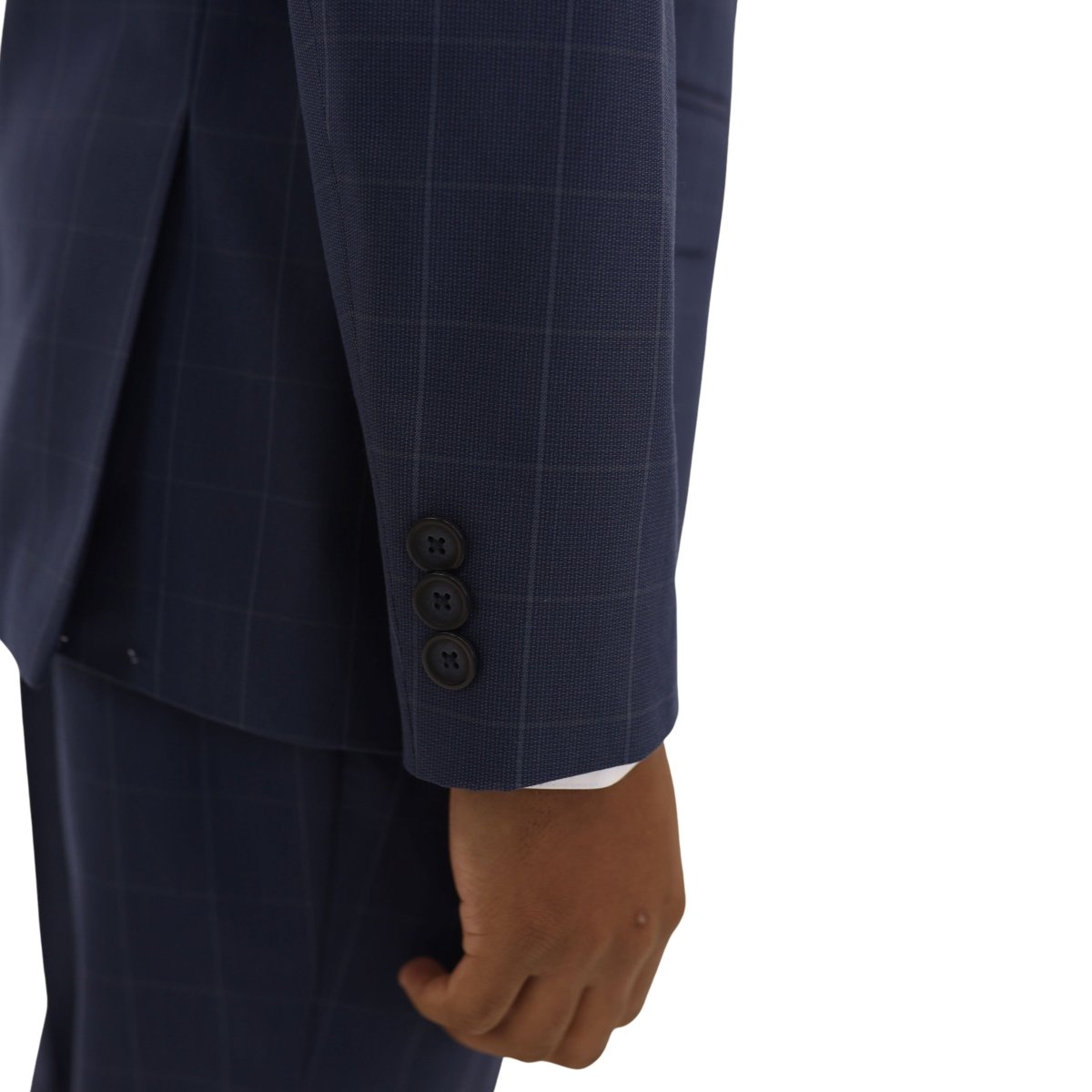 Marc New York Boys Husky Bright Blue Window Check Suit_ WH712 - NorthBoys