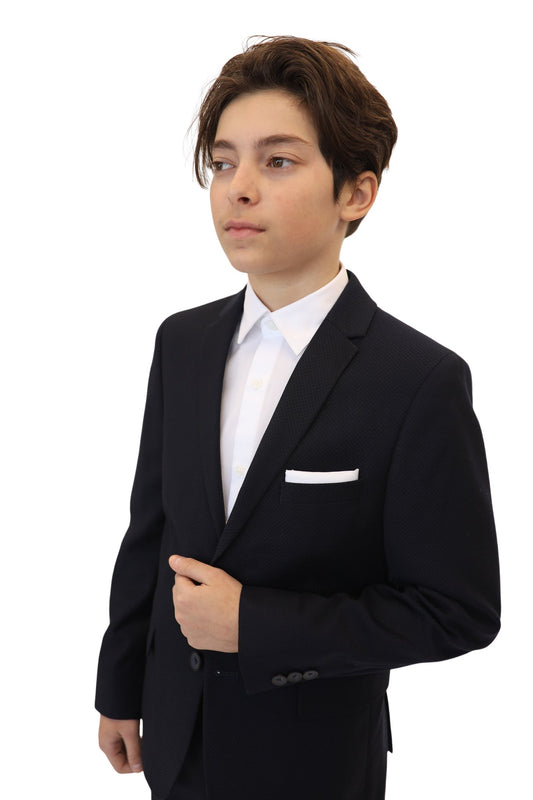 Marc New York Boys Husky Navy Neat Suit_ WH714