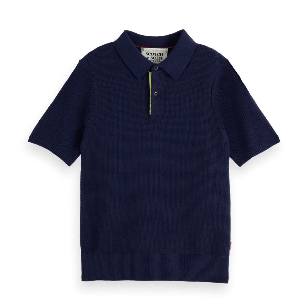 Scotch & Soda Boys Structured Knitted Polo_ 179508 - NorthBoys