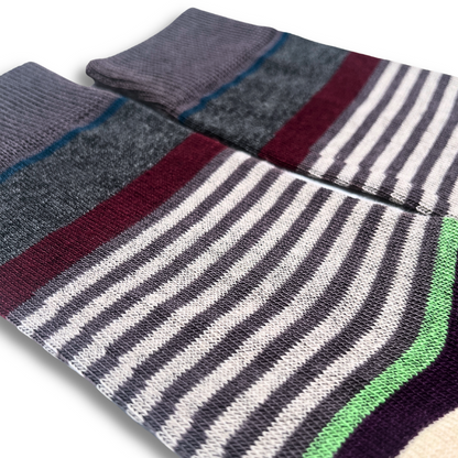 Vannucci Boys Striped Black/Grey Socks _SS1203