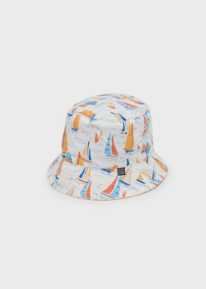 Mayoral Baby Reversible Printed Hat_ Clay 10181-36