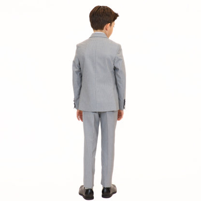 Leo & Zachary Boys Slim Cooled Basket Weave Suit