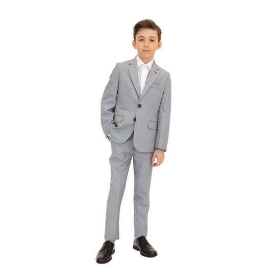 Leo & Zachary Boys Slim Cooled Basket Weave Suit