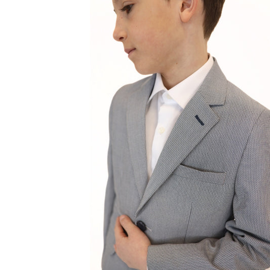 Leo & Zachary Boys Slim Cooled Basket Weave Suit