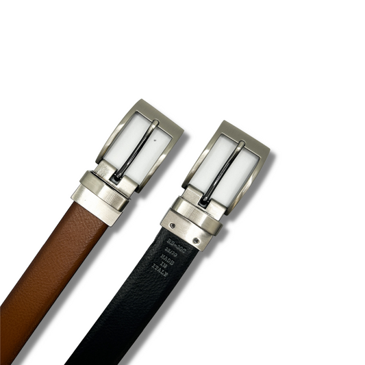Paul Lawrence Reversible Cognac/Black Leather Belt_ RB30