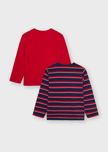 Mayoral Mini 2 L/s Sold/Stripe Shirt set 4082-20