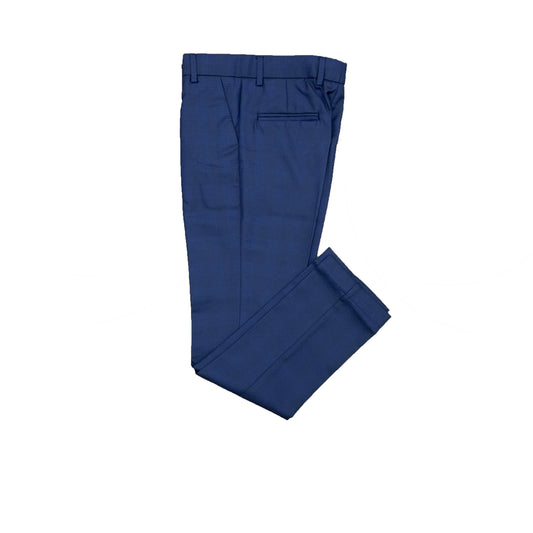 Leo & Zachary Boys Slim Blue Plaid Suit