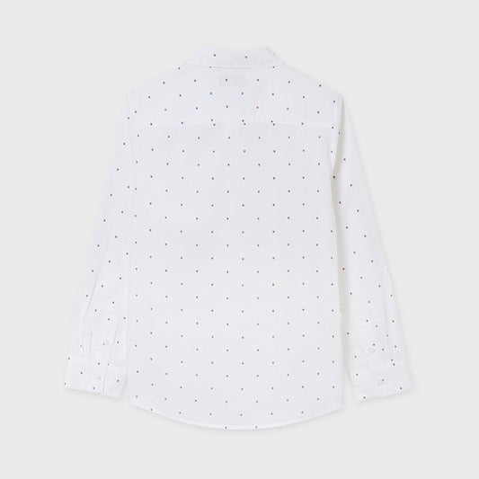 Nukutavake Boys White Print Dress Shirt