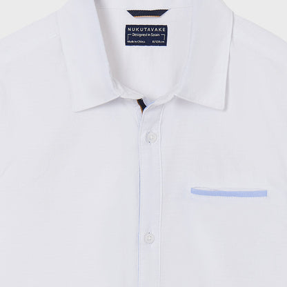 Nukutavake Boys White Contrast Dress Shirt