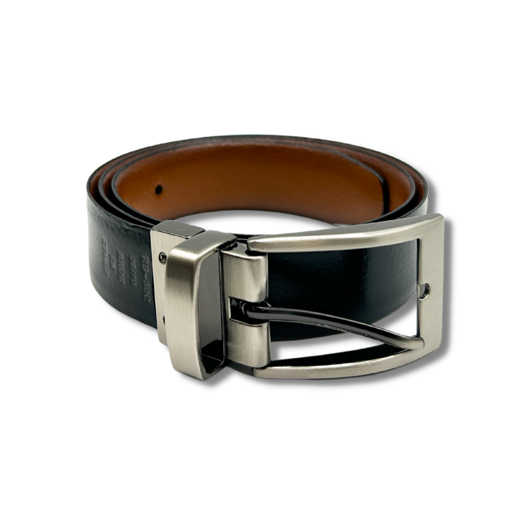 Paul Lawrence Reversible Cognac/Black Leather Belt_ RB30