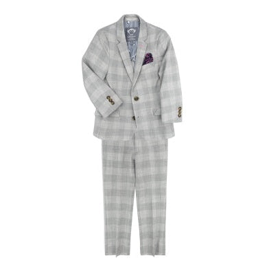 Appaman Boys 2pc Stretch Mod London Check Grey Suit