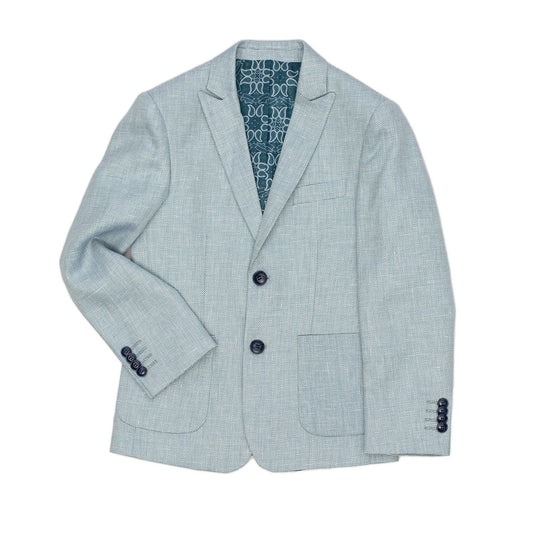 Isaac Mizrahi Boys Slim Fit Linen Birdseye Blazer_Mint BL8243