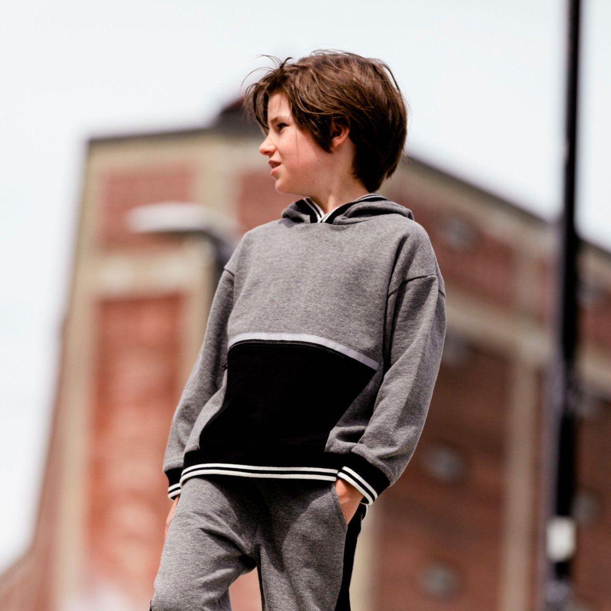 Deux Par Deux Fleece Hoodie _Grey E20U35 - 196 - NorthBoys