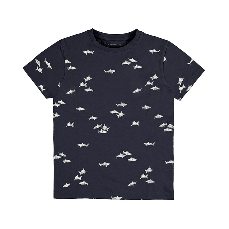 Nukutavake T-Shirt w/Fish Print _Navy 6012-23