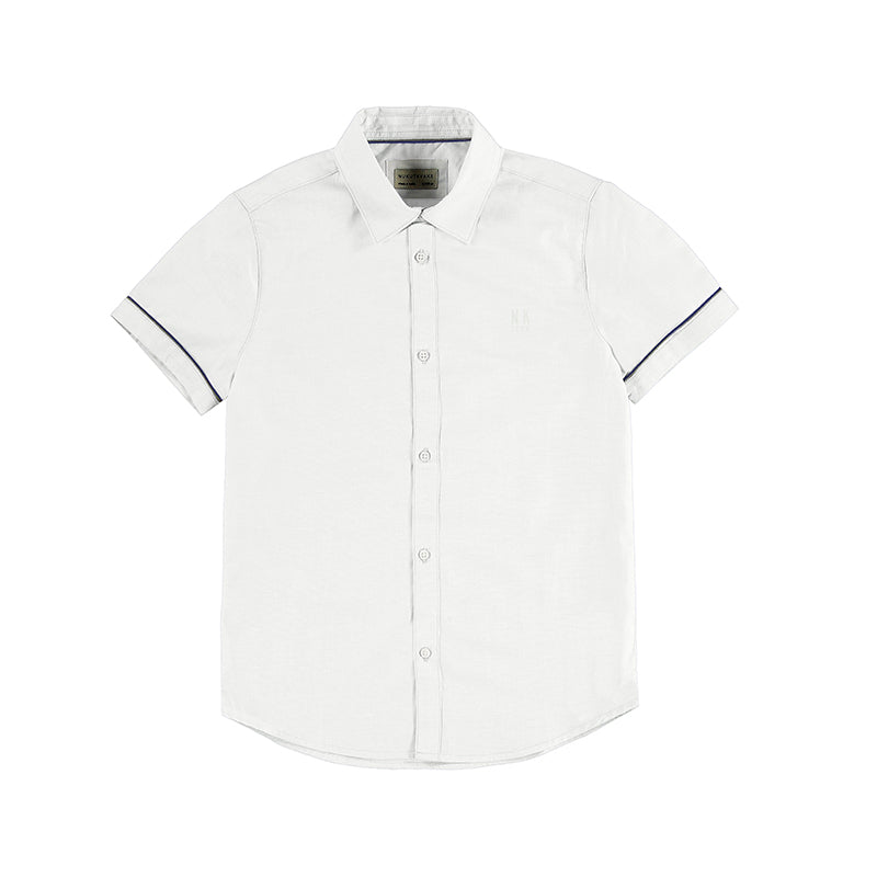 Nukutavake Boys Short Sleeve Dress Shirt w/Contrast _White 6110-34