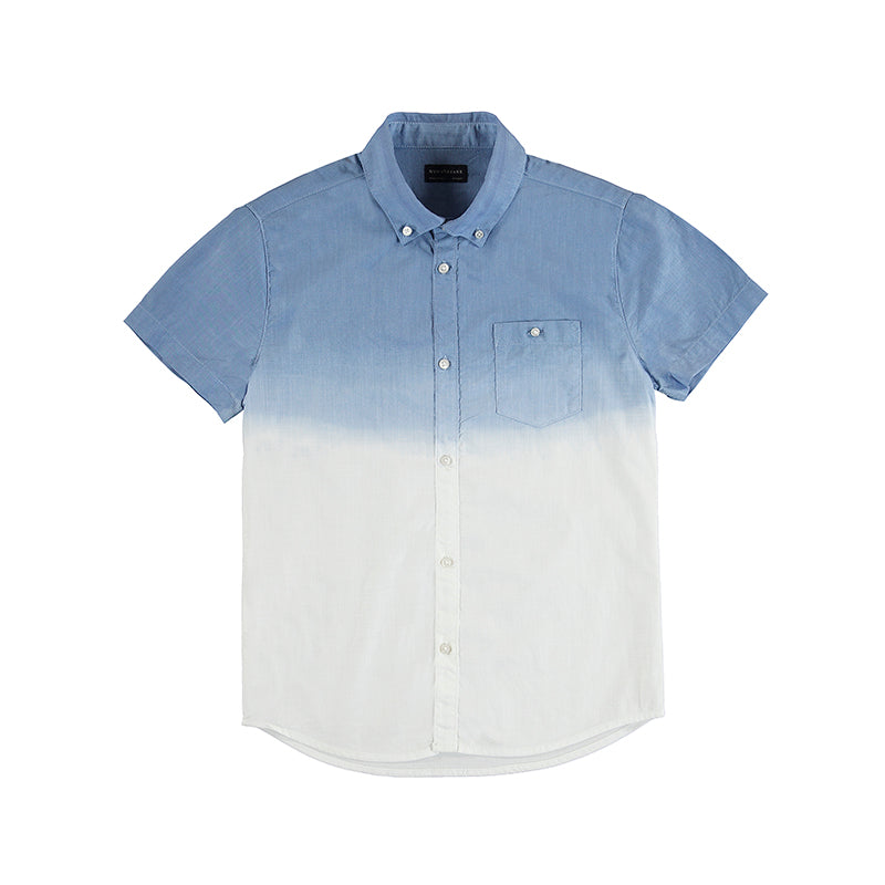 Nukutavake Short Sleeve Shirt w/Ombre _Light Blue 6111-2