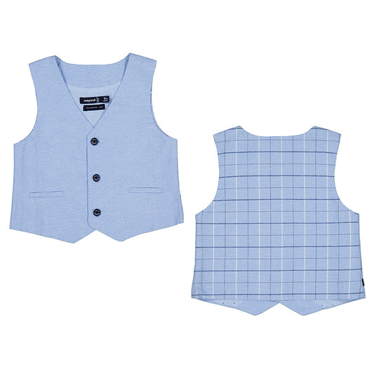 Mayoral Baby Dressy Linen Vest_Blue 1371-81