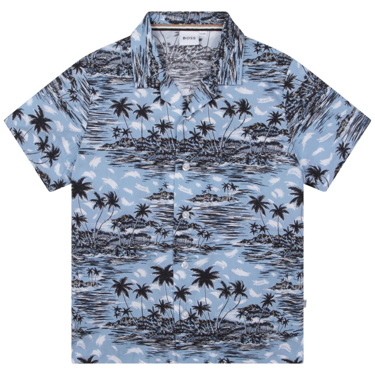 Hugo Boss Boys Short Sleeved Printed Dress Shirt _Pale Blue J25O38 - 77A - NorthBoys