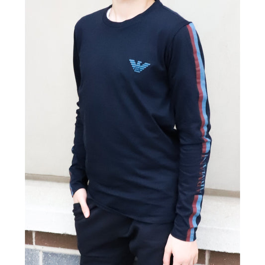 Emporio Armani Boys Navy Long Sleeve T-Shirt