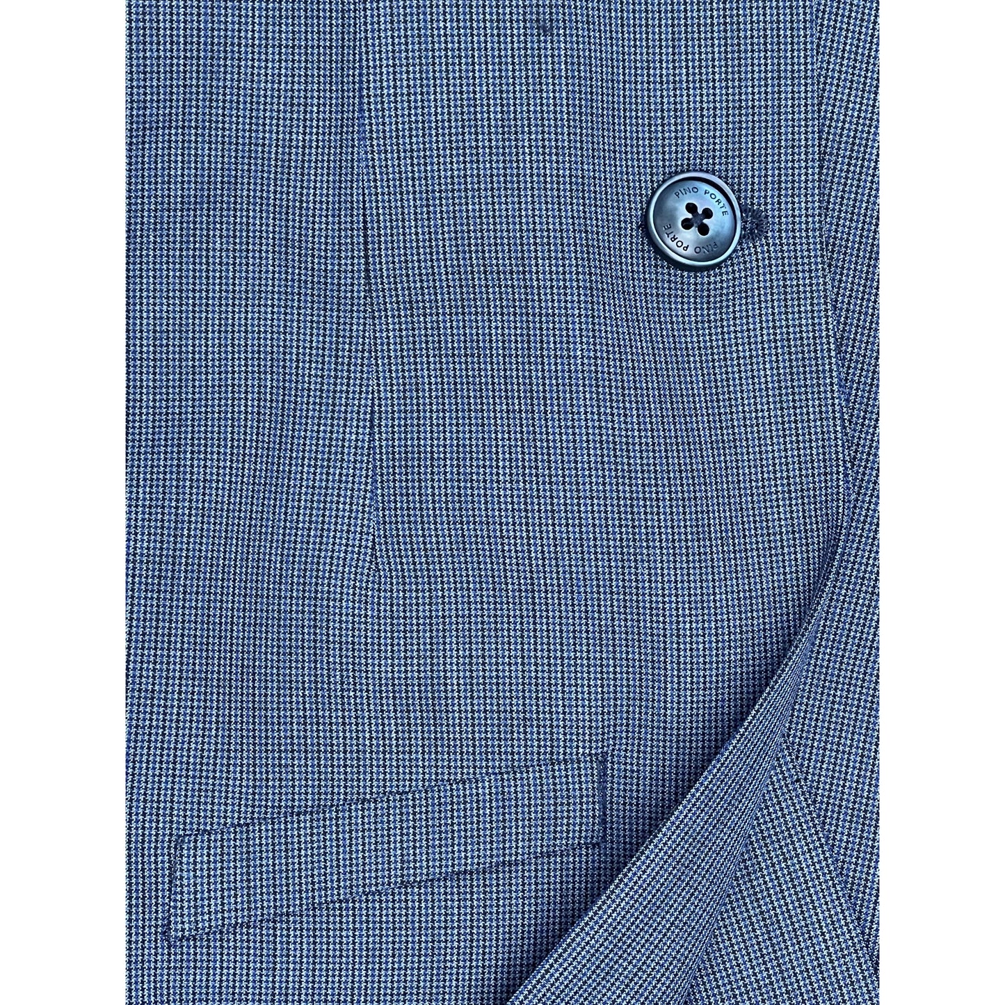 PinoPorte Boys Mini Blue Check Wool Suit