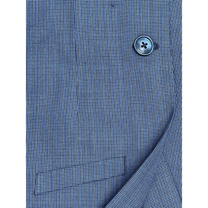 PinoPorte Boys Mini Blue Check Wool Suit