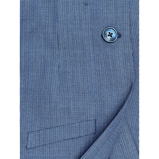 PinoPorte Boys Mini Blue Check Wool Suit