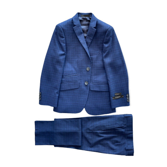 Marc New York Boys Skinny Blue Plaid Suit
