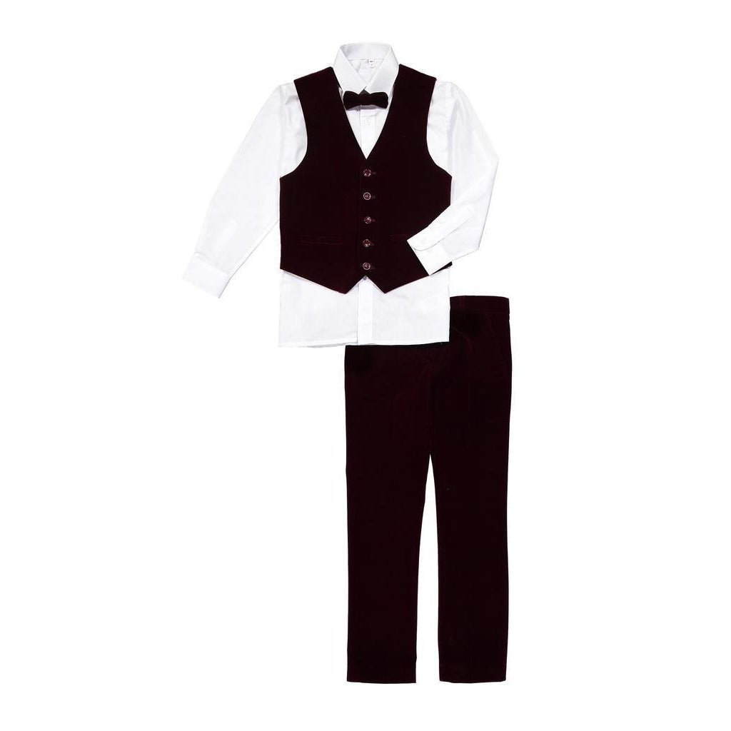 Isaac Mizrahi Baby 4PC Velvet Vest Set - NorthBoys