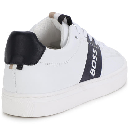 Hugo Boss Boys Leather Sneakers _White J29317-10B