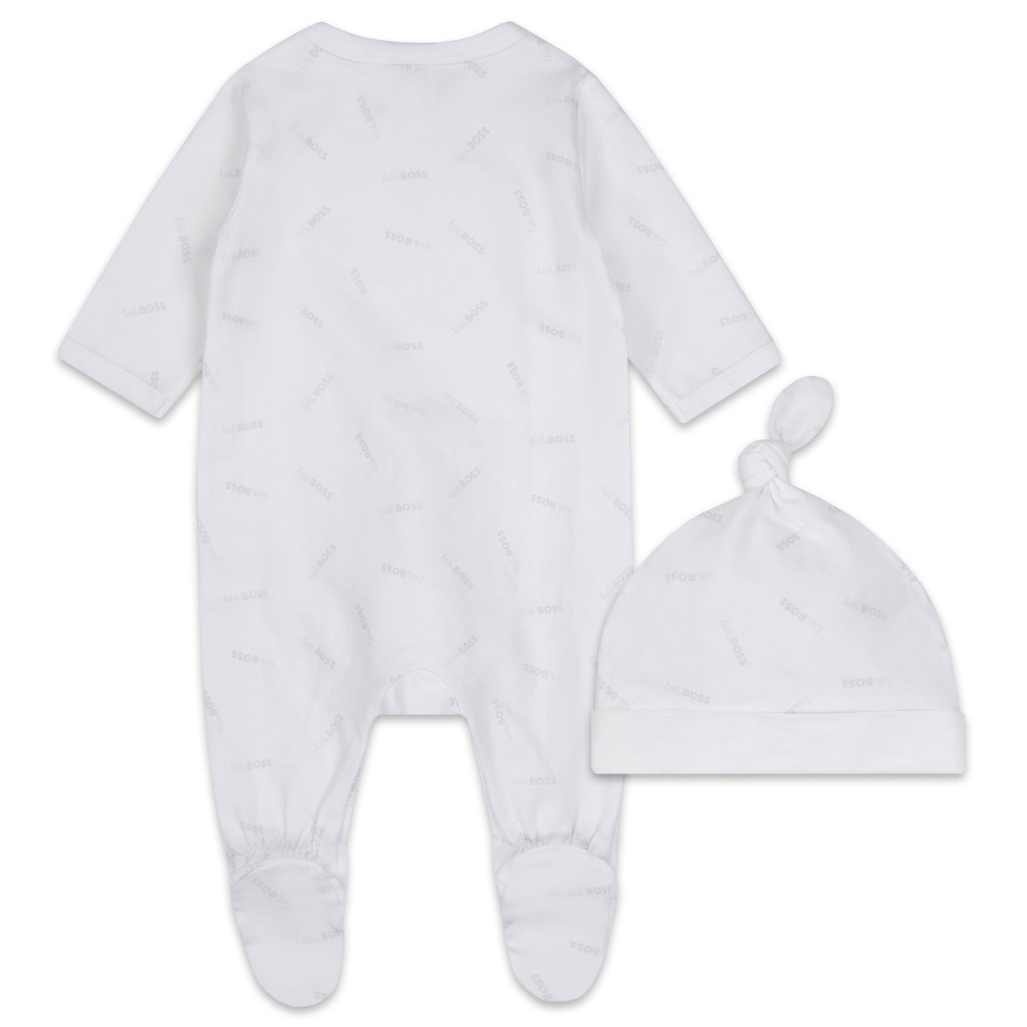 Hugo Boss Baby White Sleeper & Hat Set _ J98379-10B