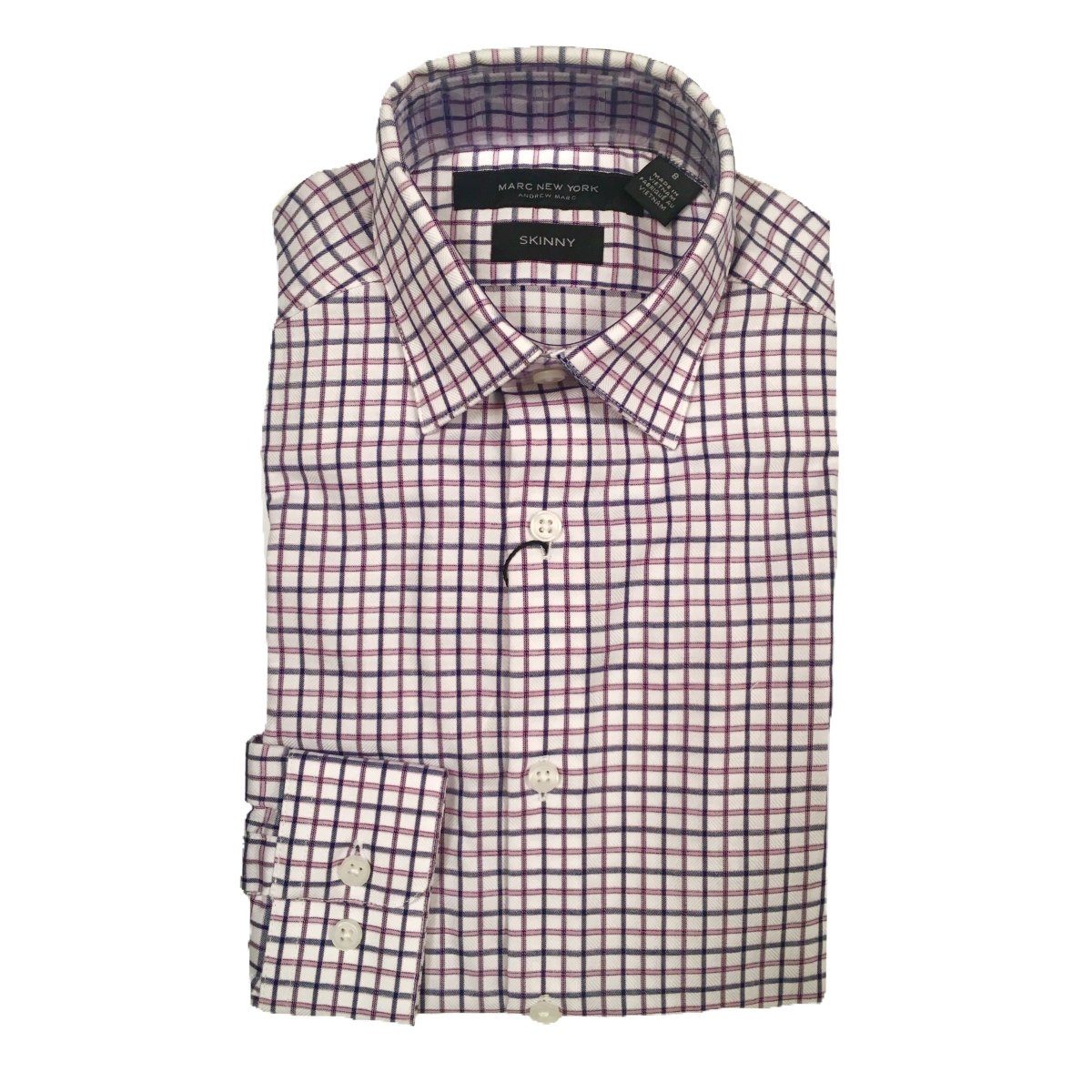 Marc New York Boys Skinny Check Pink/Blue Shirt S0055 - NorthBoys